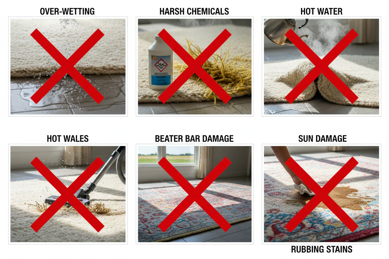 Avoid Harsh Chemicals and Over-Wetting